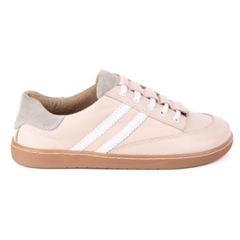 Sneaker Kaia Olivier da donna a piedi nudi - scarpe anatomiche in pelle rosa in polvere