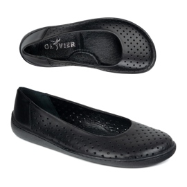Olivier Pompe femminili a piedi nudi Slocked 1771Pol Black Perforated nero