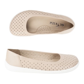 Olivier Ballerinas minimalista femminile a piedi nutrite fritti 1771pol openwork beige