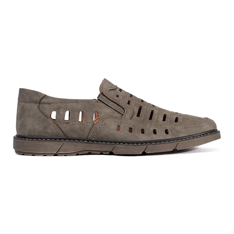 Mocassini slip-on da uomo traforati marrone