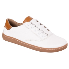 Sneaker Maja Olivier femminile a piedi nudi - scarpe anatomiche in pelle bianca bianco