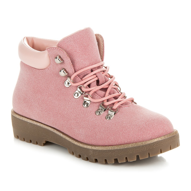 Vices New Collection Trapper in pelle scamosciata rosa