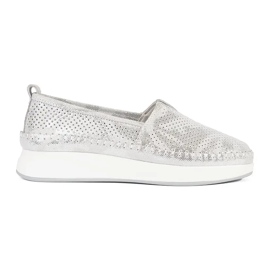 Goodin Scarpe argento in pelle naturale