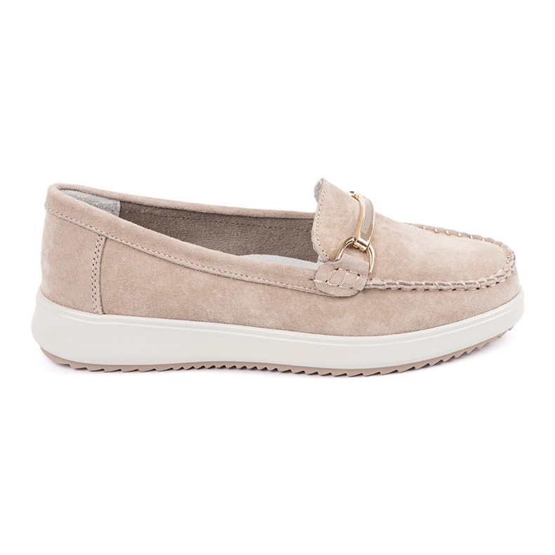 Goodin Mocassini beige fatti in pelle naturale