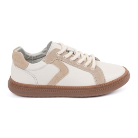 Sneakers in pelle femminile bianca e beige Sergio Leone