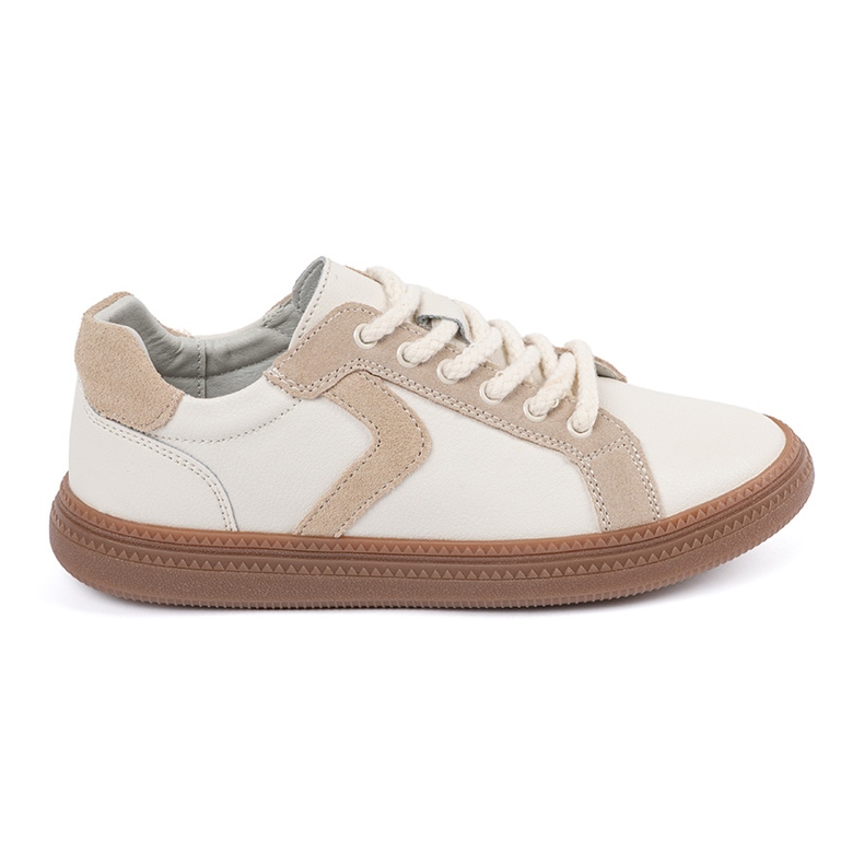 Sneakers in pelle femminile bianca e beige Sergio Leone