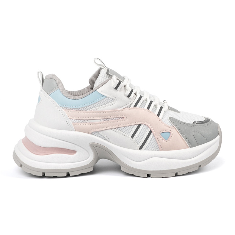 Scarpe sportive da donna pastello sulla piattaforma rosa