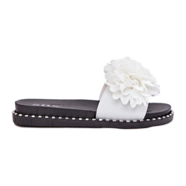 Flop da donna decorate con fiori bianchi bianca