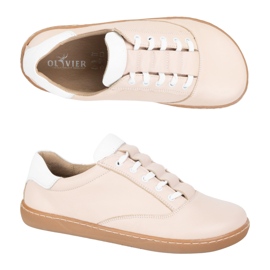Sneaker Maja Olivier femminile a piedi nudi - scarpe in pelle anatomica rosa in polvere