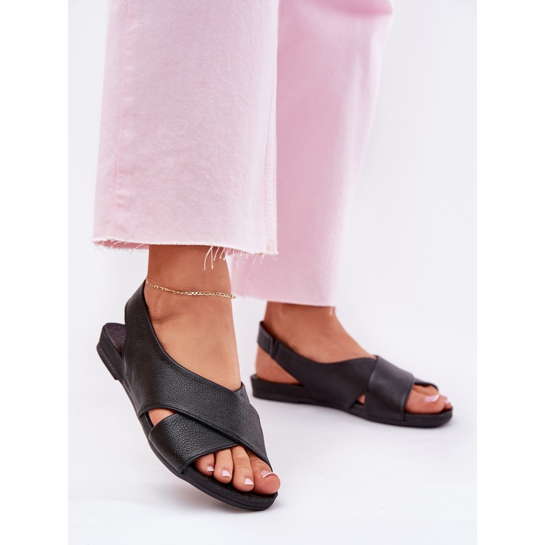 Zazoo 40407 Sandali in pelle nera femminile nero