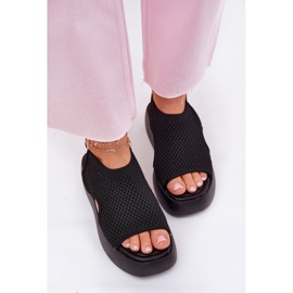 Sandali con plateau da donna neri nero