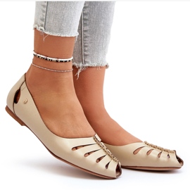 Zazoo 10009 comodo in pelle ballerina femminile beige