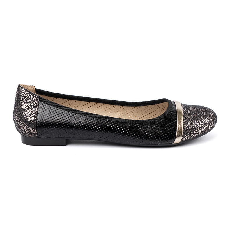 Goodin Ballerine nere con decorazioni dorate nero
