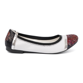 Goodin Ballerine bianche con elementi decorativi bianca