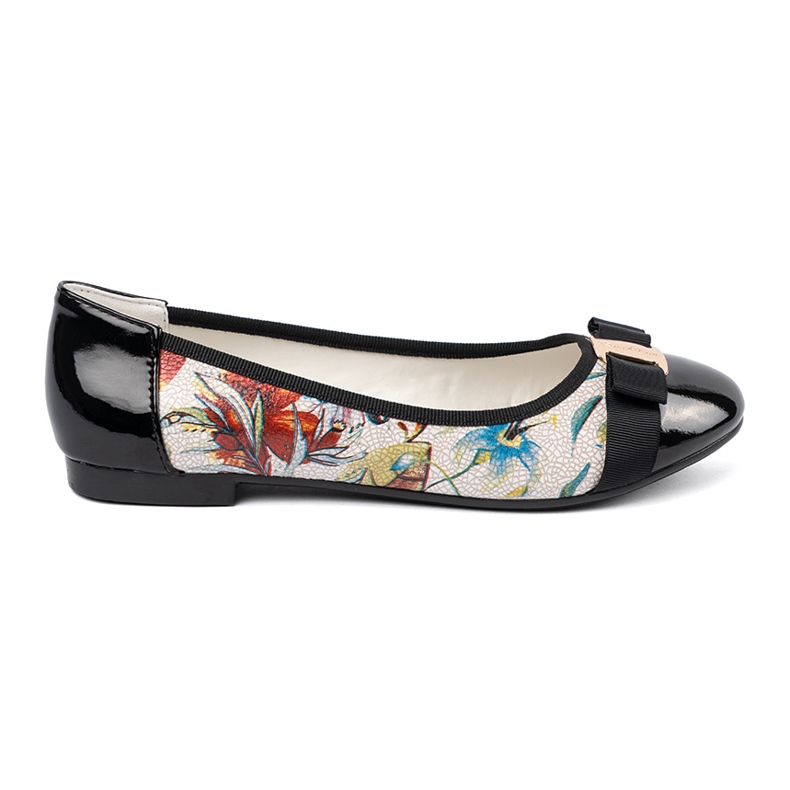 Goodin Ballerine nere e nere con fiori bianca