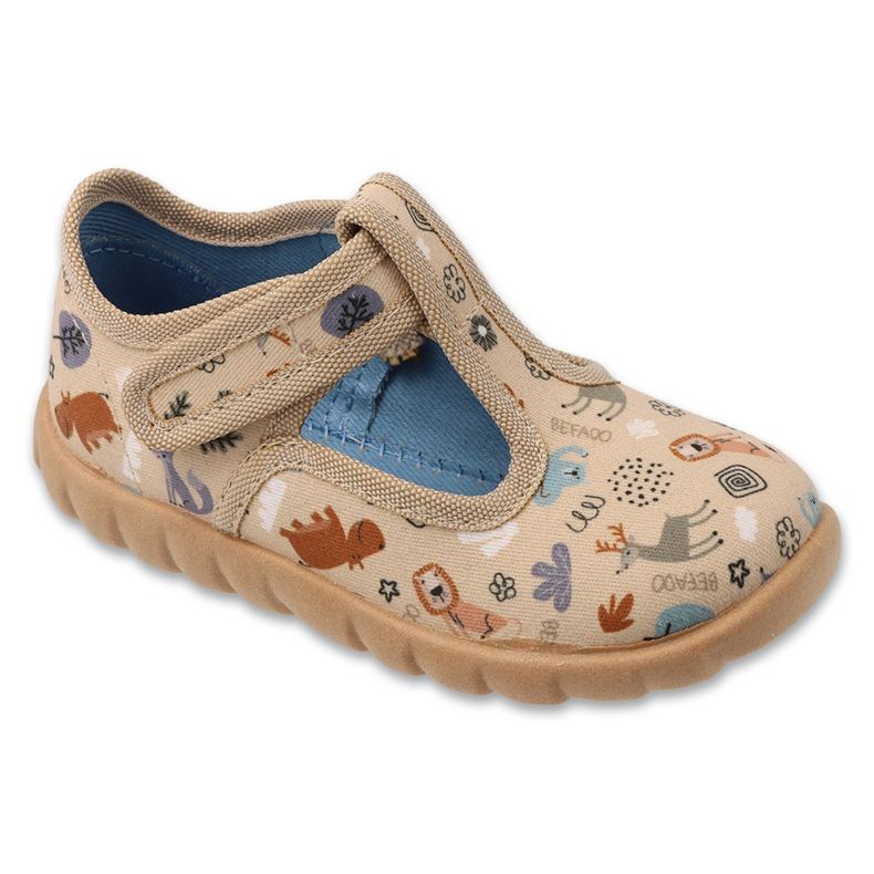 Slifori per bambini di Befado 627p011 su velcro beige