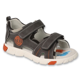 Sandali per bambini Befado con velcro, inserto in pelle, 170X101, grigio