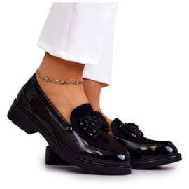 S.Barski Black di Black di Varnished Lafefer da donna nero