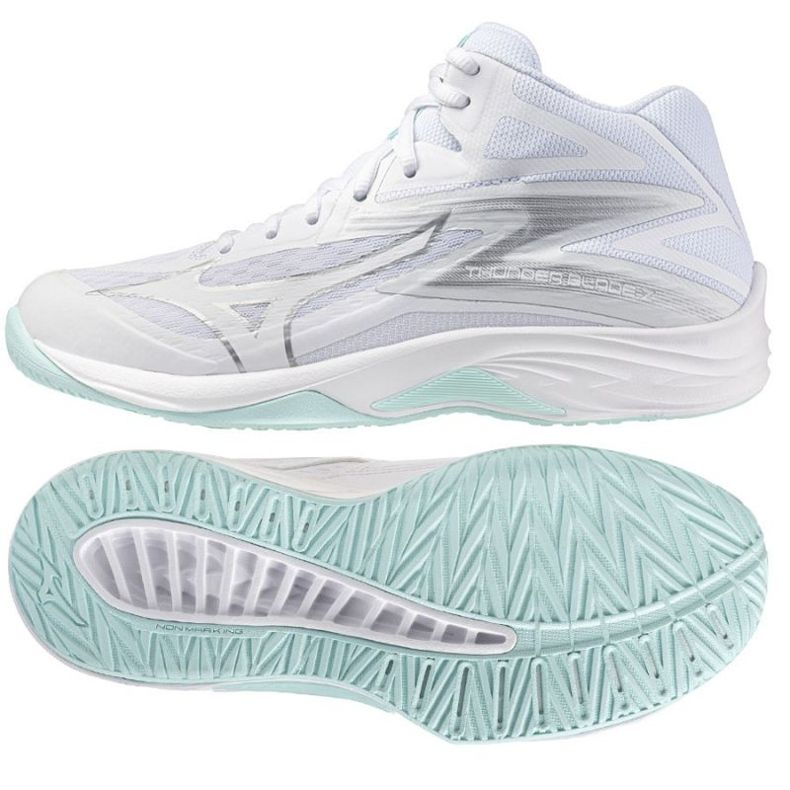Scarpe da pallavolo Mizuno Thunder Blade con Mid V1GC237540 bianca