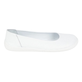 Olivier Ballerinas minimalista delle donne a piedi nutrite slip -on openwork 1771Pol White bianco