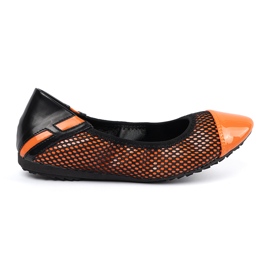 Ballerine arancioni con mesh nera arancia