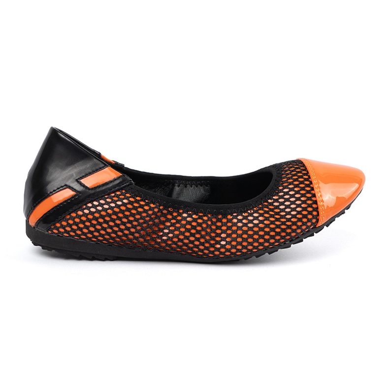 Ballerine arancioni con mesh nera arancia
