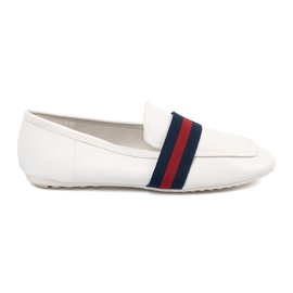 Ballerine bianche con strisce decorative bianca
