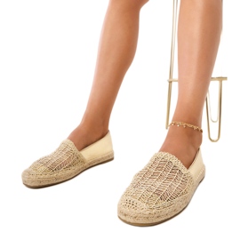 Openwork espadrilles sulla piattaforma d'oro