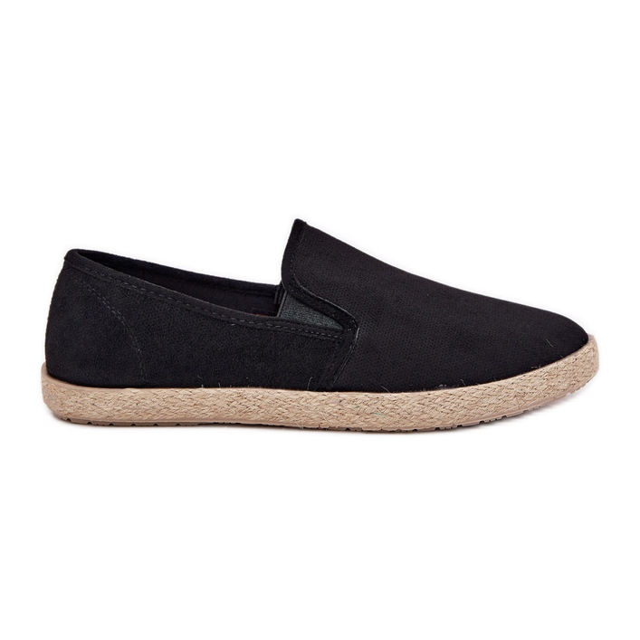 Sneaker maschili di espadrilles con eco scamosciata nera nero