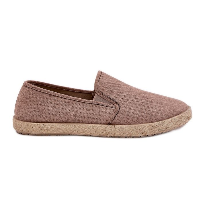 Sneaker maschili di espadrilles con eco scamosciata dark beige