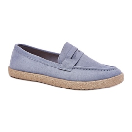 Mocassini da uomo con treccia blu