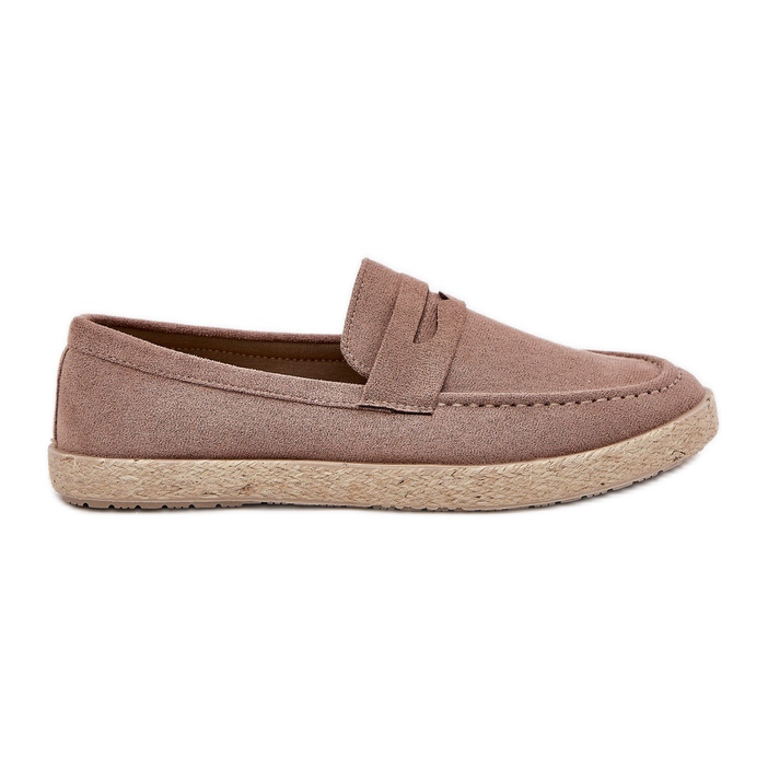 Mocassine maschili con treccia beige scura