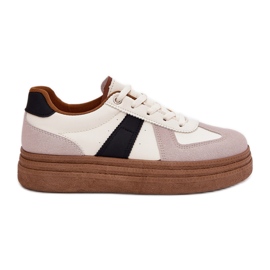 Sneakers Platform da Donna, Beige