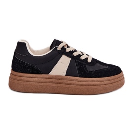 Sneakers con plateau da donna nere nero