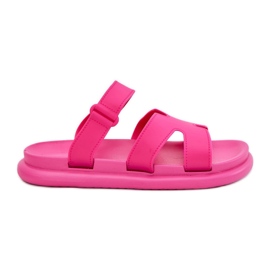 Flip di gomma femminile con cintura fucsia rosa