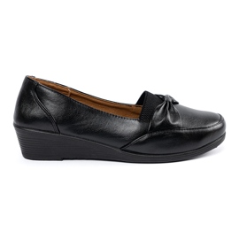 Scarpe scorrevoli nere con un arco nero