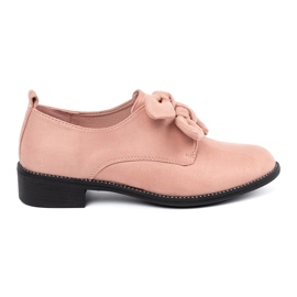 Seastar Scarpe in pelle scamosciata rosa chiaro con un arco decorativo