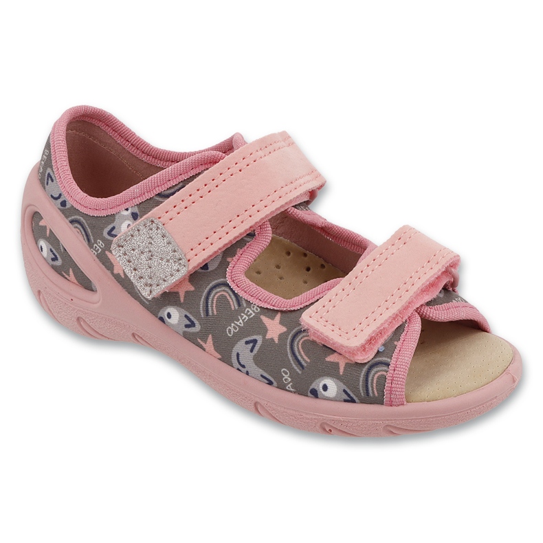 Slifori per bambini di Befado PU 063x023 Inserto in pelle rosa