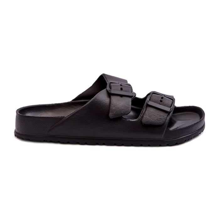 News Pantofole di schiuma da donna con fibbie nere nero