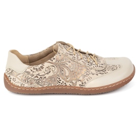 Olivier Scarpe in pelle a piedi nudi thalia minimalista scarpe stampare beige