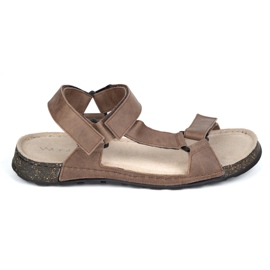 Olivier Sandali in pelle maschile wasak 0243w kaki beige