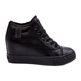Sneaker femminili su un cuneo eco-chiling big star mm274001 nero