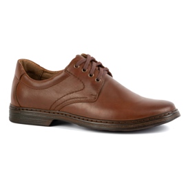 KOMODO Scarpe da uomo realizzate in pizzo in pelle naturale -UP 933k Brown marrone