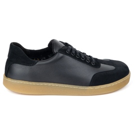 WASAK Scarpe in pelle minimalista maschile a piedi nudi 0248w nero