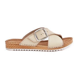 Flip in pelle femminile Flip con Inblu VO0004gu Buckle Beige