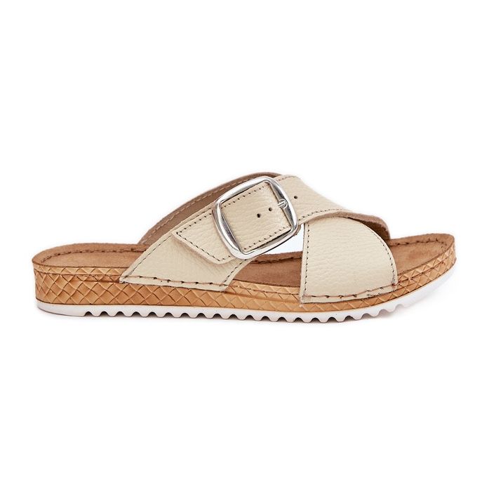 Flip in pelle femminile Flip con Inblu VO0004gu Buckle Beige
