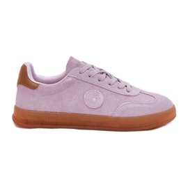 Sneakers in pelle scamosciata femminile Big Star RR274850 Sistema di viola hi-poli. Sneakers in pelle scamosciata femminile Big Star RR274850 Sistema di viola hi-poli.