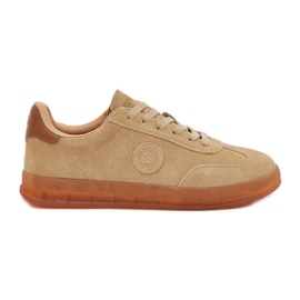 Sneakers in pelle scamosciata femminile Big Star RR274849 Sistema beige hi-poli