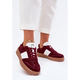 Sneakers in pelle scamosciata femminile Big Star di Daniel Lopez SS2D4023 Borgogna rosso
