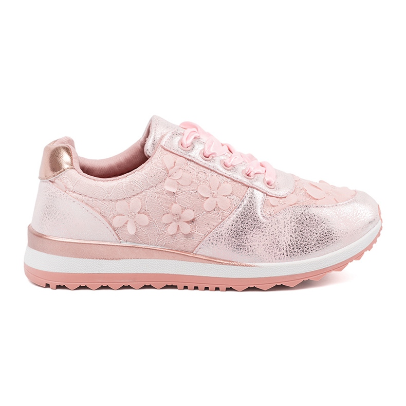 Shelvt Sneaker rosa con un motivo floreale